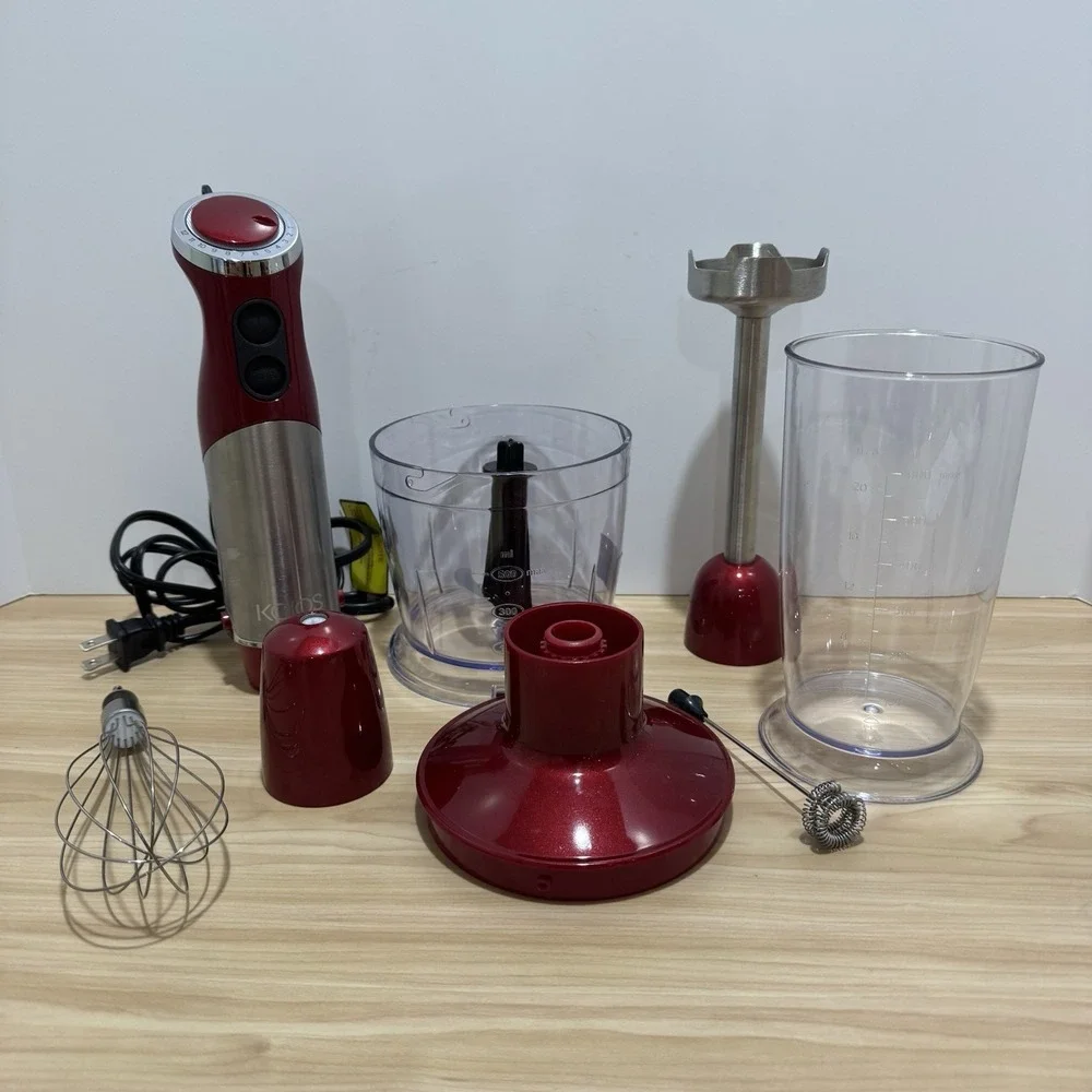 KOIOS 800W 4-in-1 Multifunctional Hand Immersion Blender 12 Speed Red HB-2046 - Picture 2 of 11
